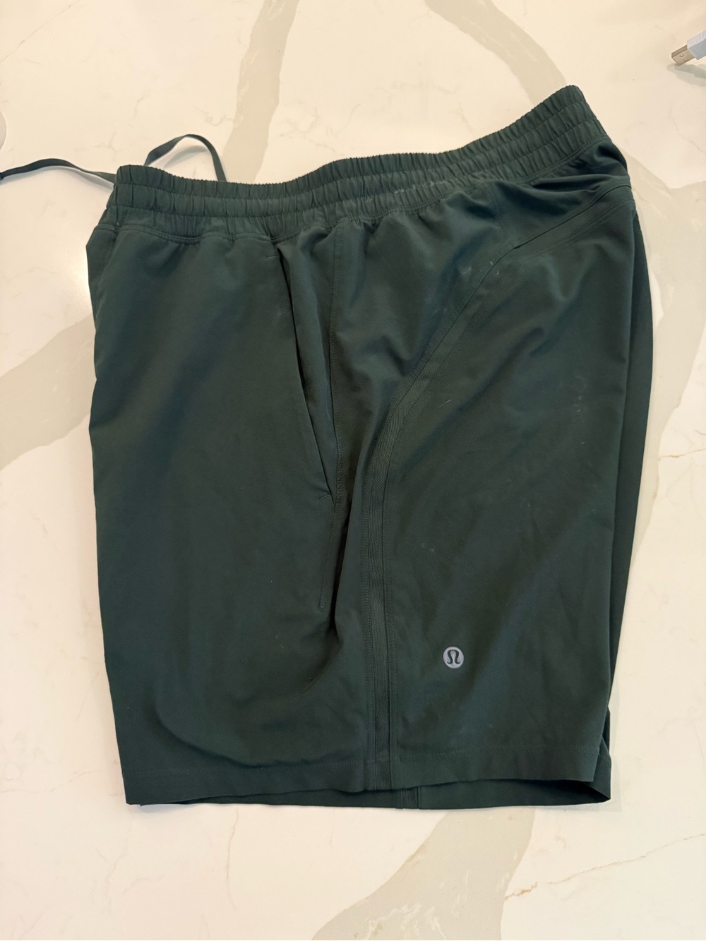 lululemon pace breaker men Shorts, linerless, green, 7”, medium
